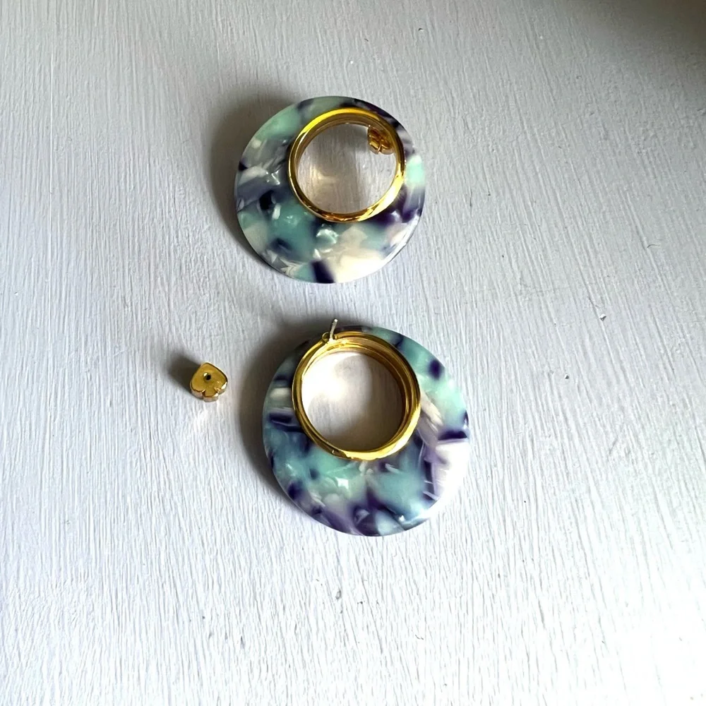 kate spade Acrylic Blue Oversized Stud Earrings - Picture 7 of 7